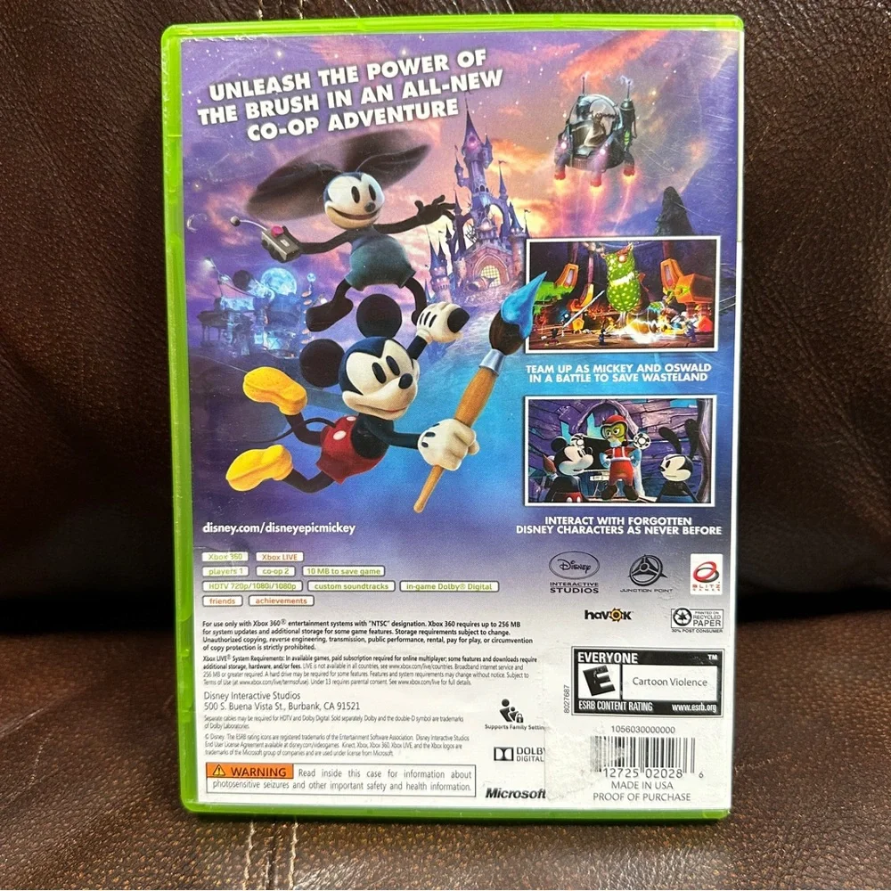 Disney Epic Mickey Mouse 2: The‎ Power of Two (Xbox 360, 2012)
